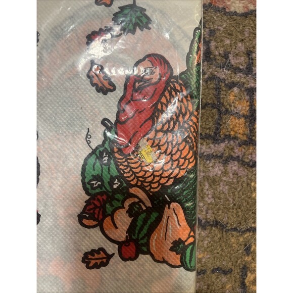 Vintage~NOS~Turkey Thanksgiving Paper Tablecloth~Creations Plus 50X94 - Picture 5 of 6